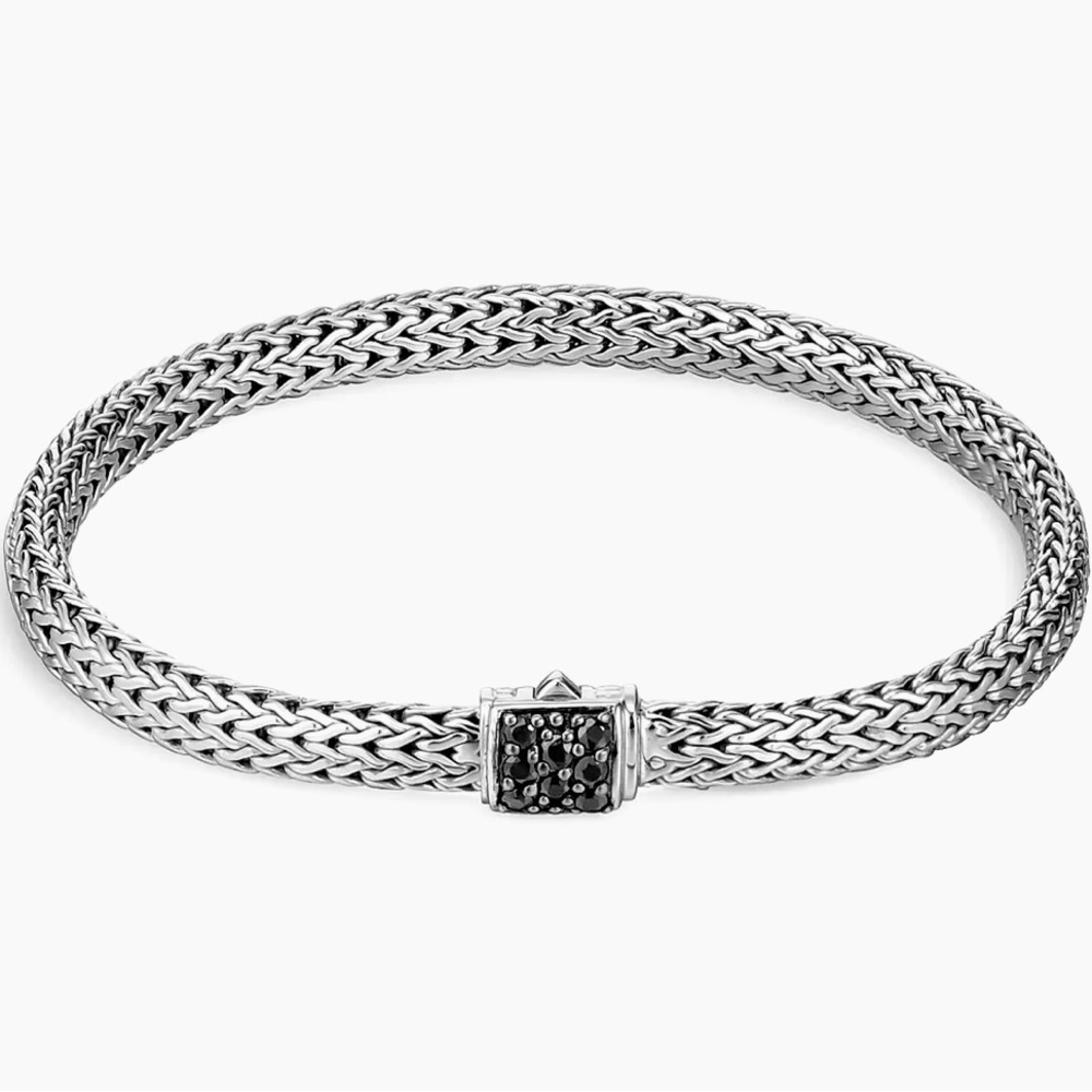 John Hardy Classic Chain Black sapphire & Sterling Silver Small Bracelet